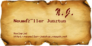 Neumüller Jusztus névjegykártya